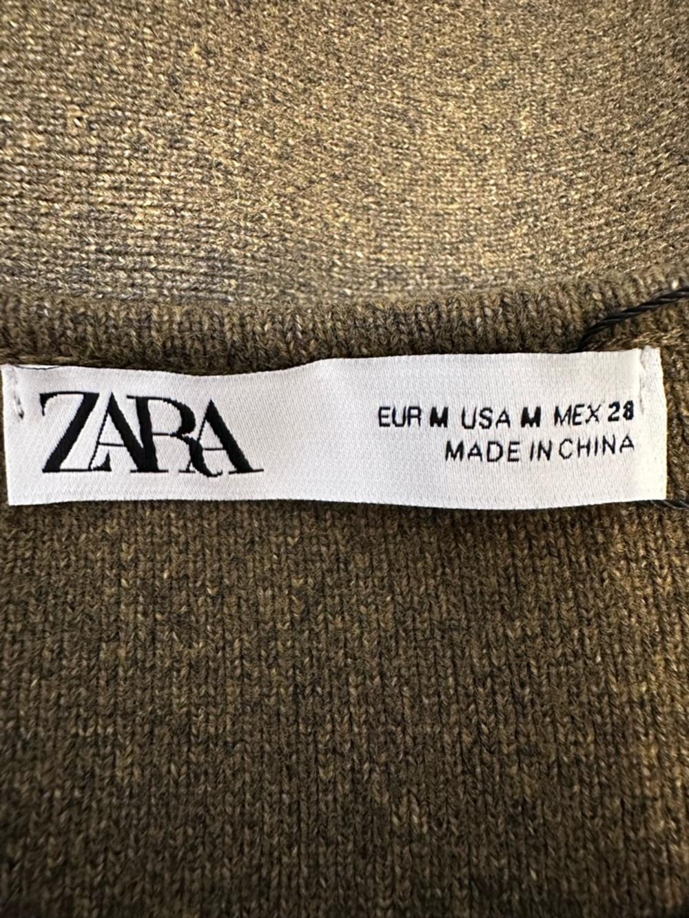 #196- NEW Zara Olive Green Sleeveless‎ Knit Flared Dress - Picture 13 of 15
